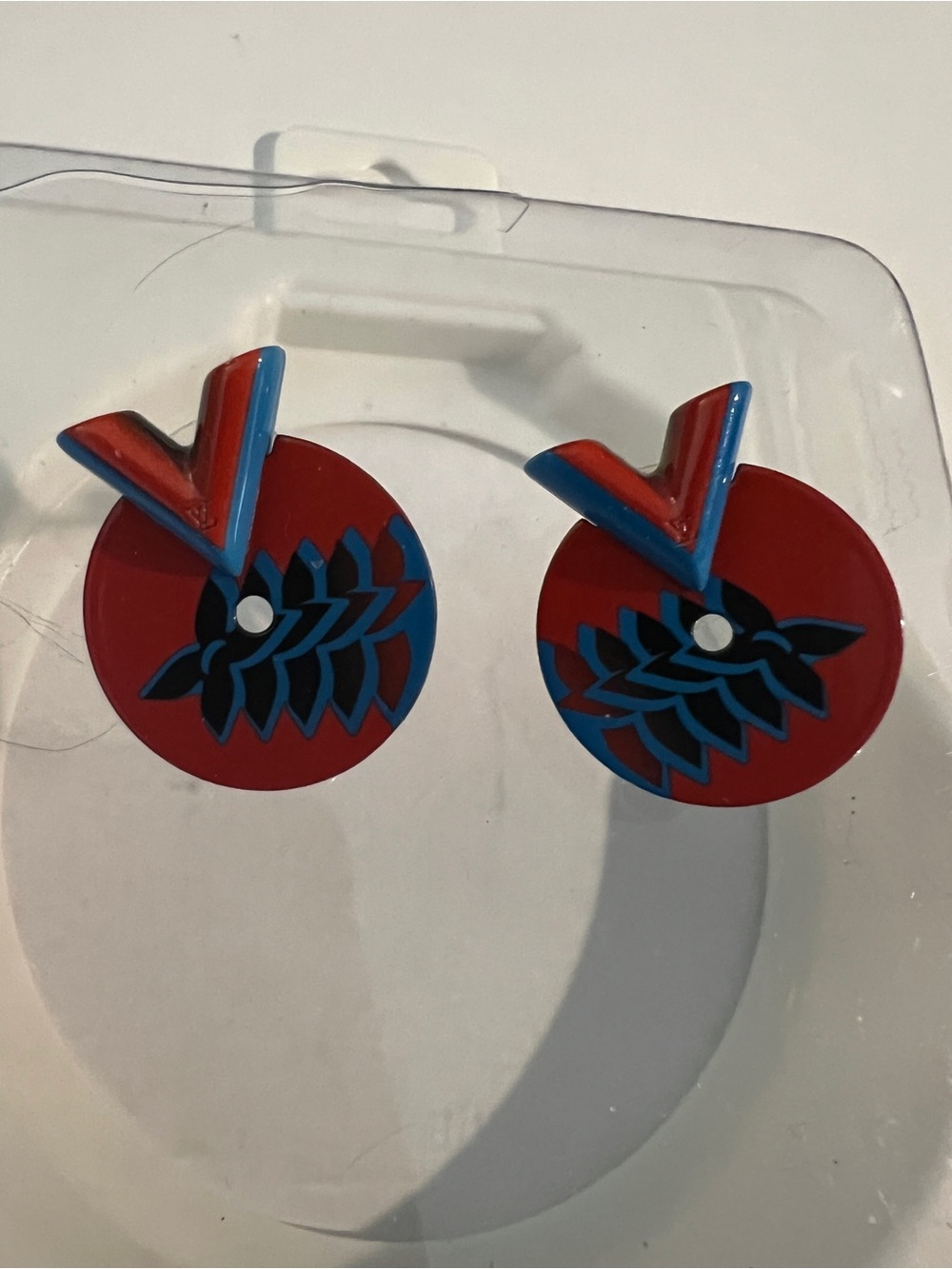 Louis Vuitton Red and Blue Enamel Drop Earrings